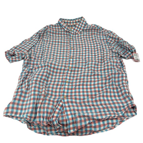 Jos. A. Bank Blue Linen Short Sleeve Button-Up Shirt | Size L - Picture 1 of 3
